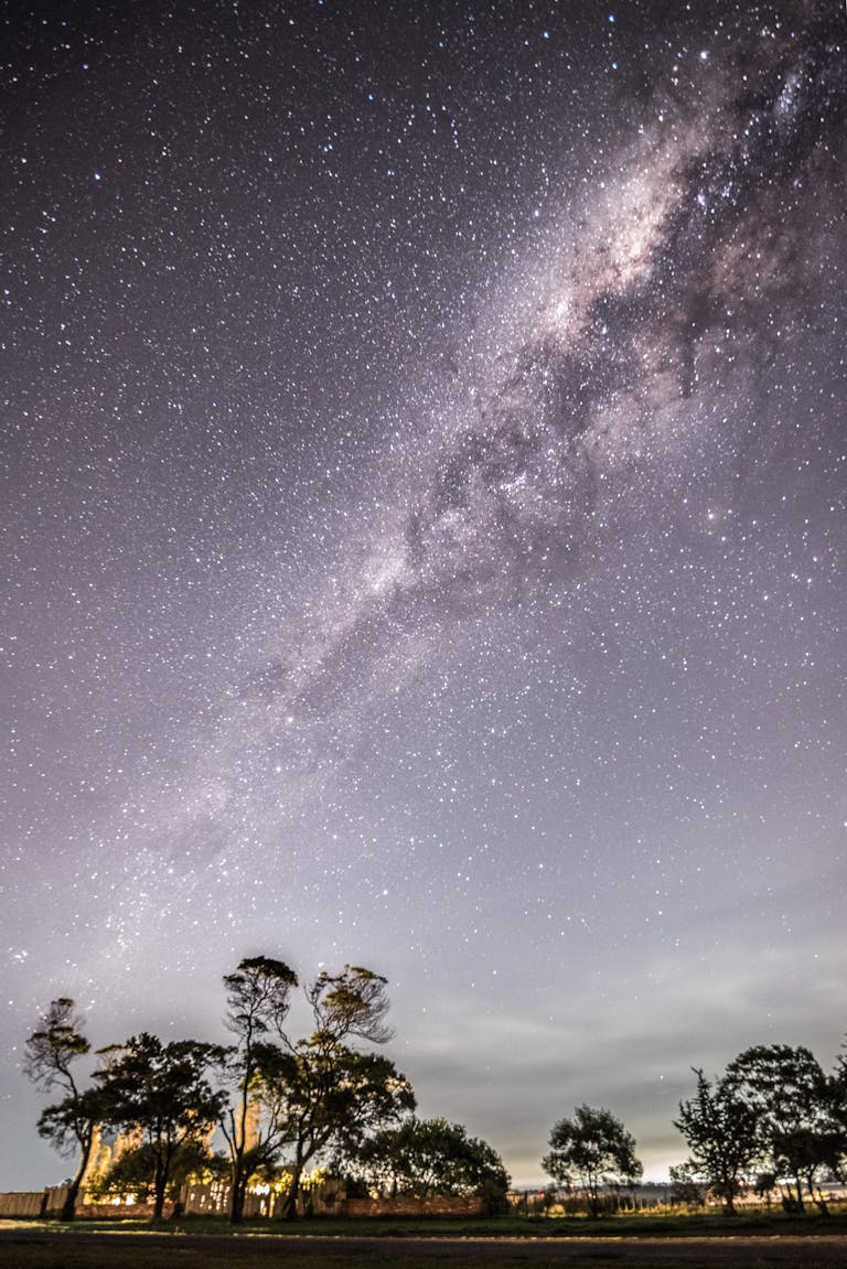 Breathtaking view of the Milky Way illuminating the night sky above El Chorro, Uruguay.